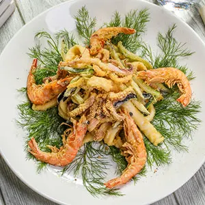 Frittura di gamberi e calamari